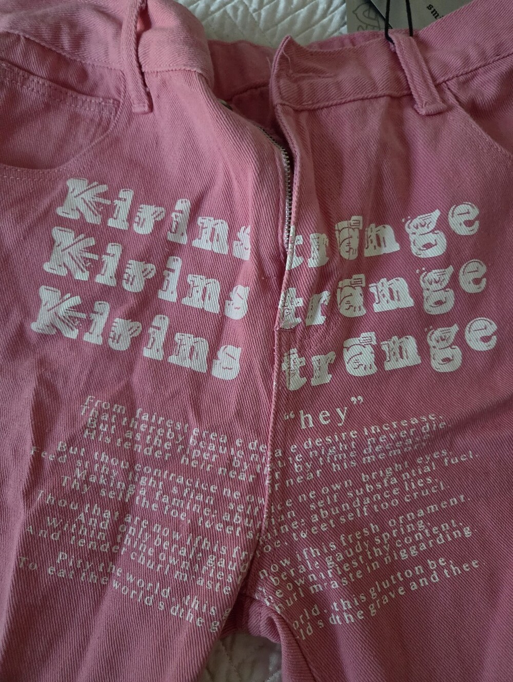 Kirinstrange Pink Graphic Wide Leg Jeans Nwt Kids Xl Fits Women's Small — image 5 of 8